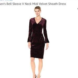 v neck, velvet, raisin/purple dress, GUC